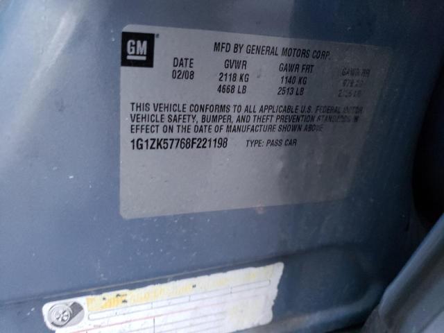 1G1ZK57768F221198 - 2008 CHEVROLET MALIBU LTZ Сұр фото 12