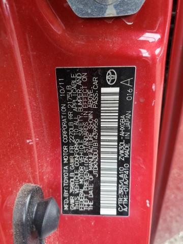 JTDKN3DU1B1439956 - 2011 TOYOTA PRIUS 红色 照片 12