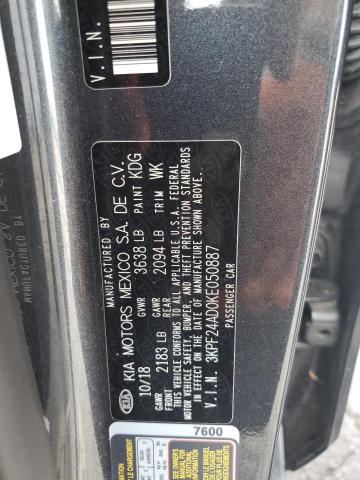 3KPF24AD0KE050887 - 2019 KIA FORTE FE Gris foto 13