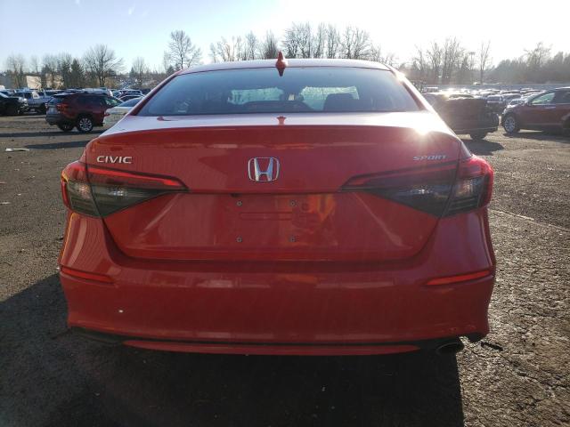 2HGFE2F58NH598806 - 2022 HONDA CIVIC SPORT წითელი ფოტო 6
