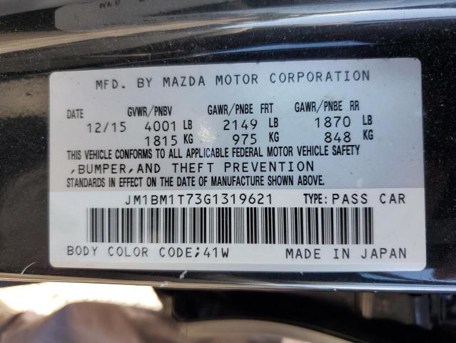 JM1BM1T73G1319621 - 2016 MAZDA 3 SPORT Черный фото 12