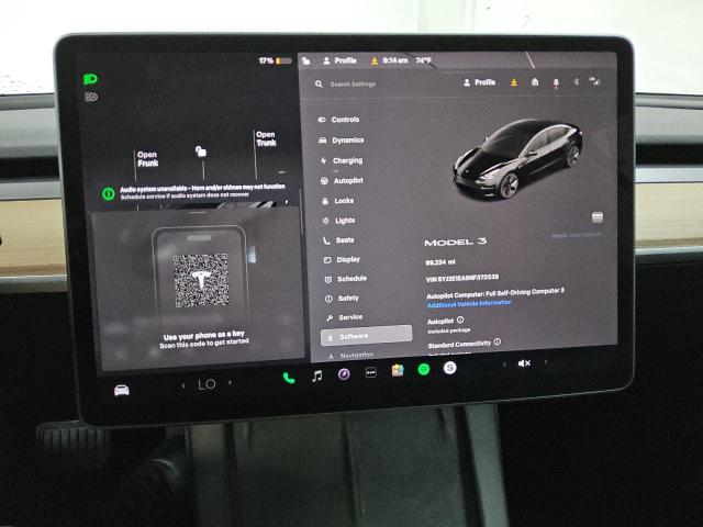 5YJ3E1EA9NF370538 - 2022 TESLA MODEL 3 Қара фото 9