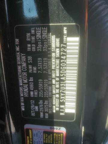 5XYZU3LA5DG034727 - 2013 HYUNDAI SANTA FE SPORT Қара фото 12