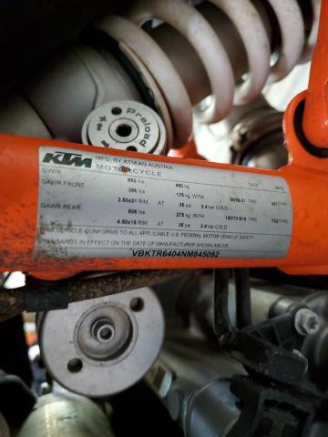 VBKTR6404NM845092 - 2022 KTM 890 ADVENTURE R ذو لونين صورة 10