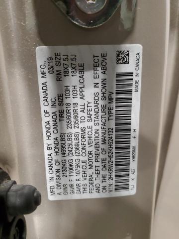 2HKRW2H52KH624132 - 2019 HONDA CR-V EX BROWN photo 13