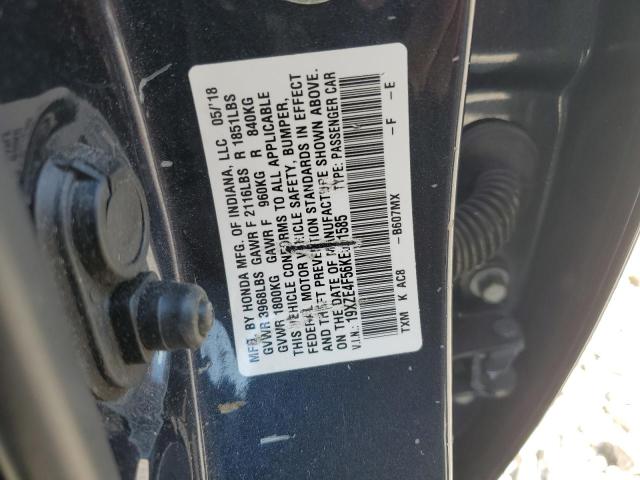 19XZE4F56KE001585 - 2019 HONDA INSIGHT EX Синій фото 12