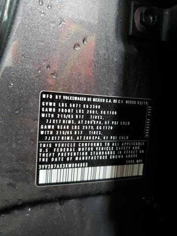 3VV2B7AX3KM094853 - 2019 VOLKSWAGEN TIGUAN SE GRAY photo 14