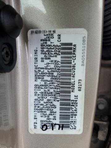 4T1BE32K83U220277 - 2003 TOYOTA CAMRY LE TAN photo 13