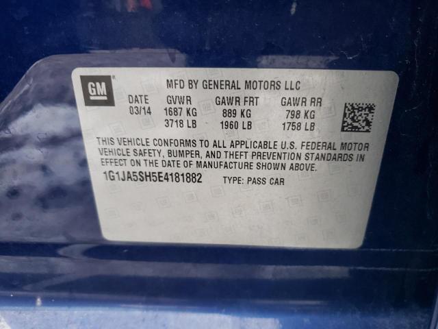 1G1JA5SH5E4181882 - 2014 CHEVROLET SONIC LS 蓝色 照片 12