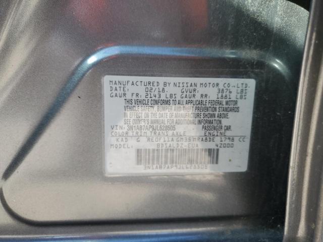 3N1AB7AP9JL628505 - 2018 NISSAN SENTRA S Grau Foto 13