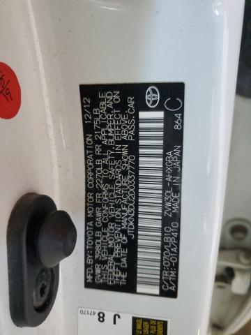 JTDKN3DU2D0337770 - 2013 TOYOTA PRIUS Білий фото 12