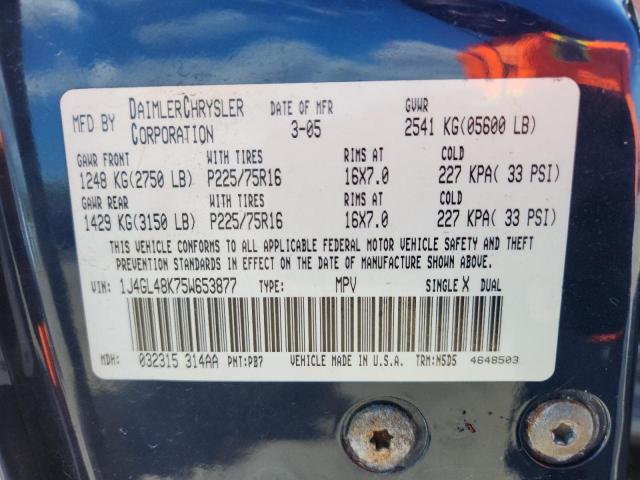 1J4GL48K75W653877 - 2005 JEEP LIBERTY SPORT 蓝色 照片 13