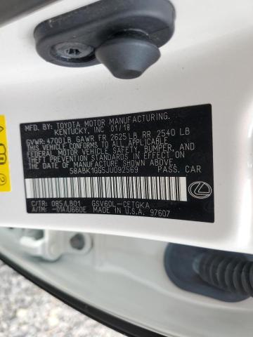 58ABK1GG5JU092569 - 2018 LEXUS ES 350 თეთრი ფოტო 12