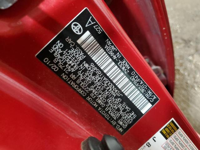 JTDKN3DU5A1165496 - 2010 TOYOTA PRIUS RED photo 13