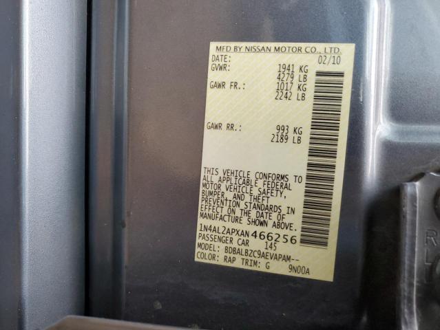 1N4AL2APXAN466256 - 2010 NISSAN ALTIMA BASE GRAY photo 13