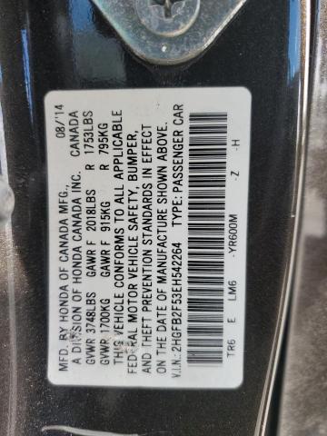 2HGFB2F53EH542264 - 2014 HONDA CIVIC LX BROWN photo 13