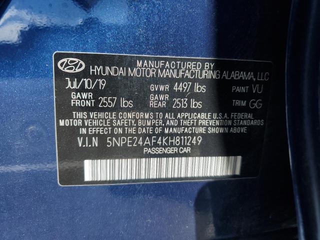 5NPE24AF4KH811249 - 2019 HYUNDAI SONATA SE Көк фото 13