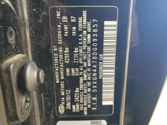 5XXGN4A78DG093857 - 2013 KIA OPTIMA EX BLACK photo 12