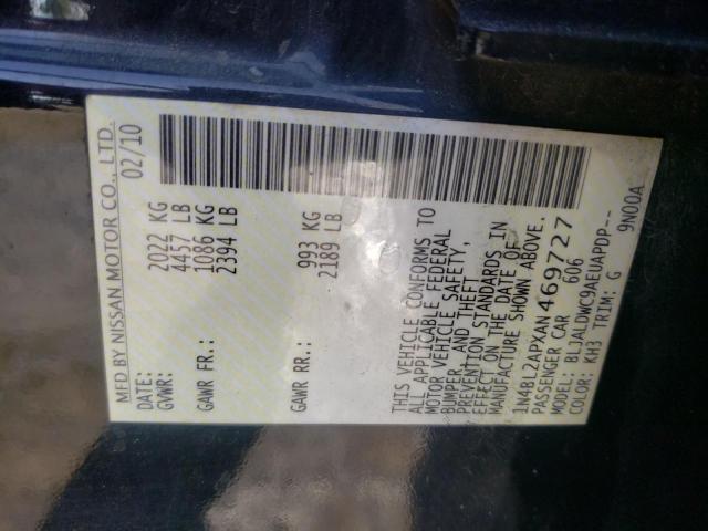 1N4BL2APXAN469727 - 2010 NISSAN ALTIMA SR BLACK photo 12