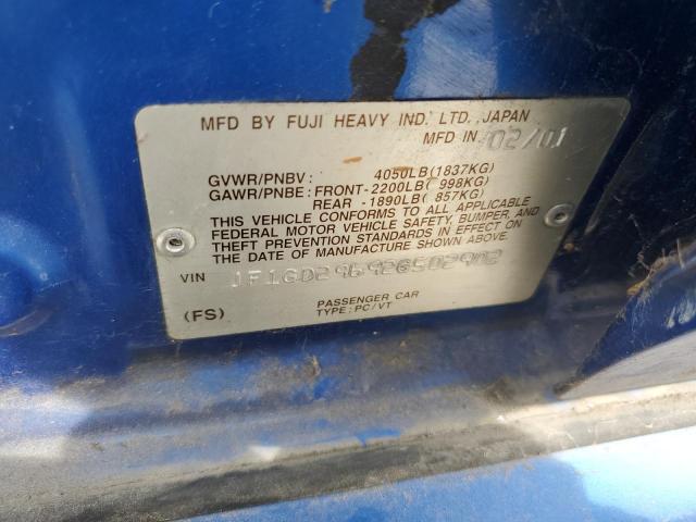 JF1GD29692G502902 - 2002 SUBARU IMPREZA WRX BLUE photo 12