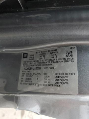 1GCHTCEN4J1125692 - 2018 CHEVROLET COLORADO LT SILVER photo 12