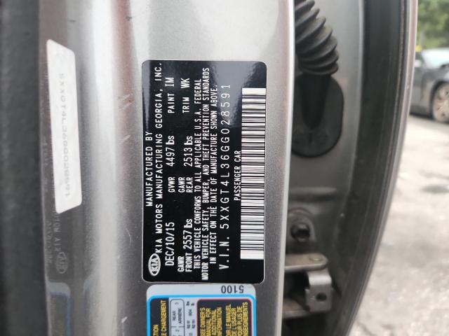 5XXGT4L36GG028591 - 2016 KIA OPTIMA LX ნაცრისფერი ფოტო 12