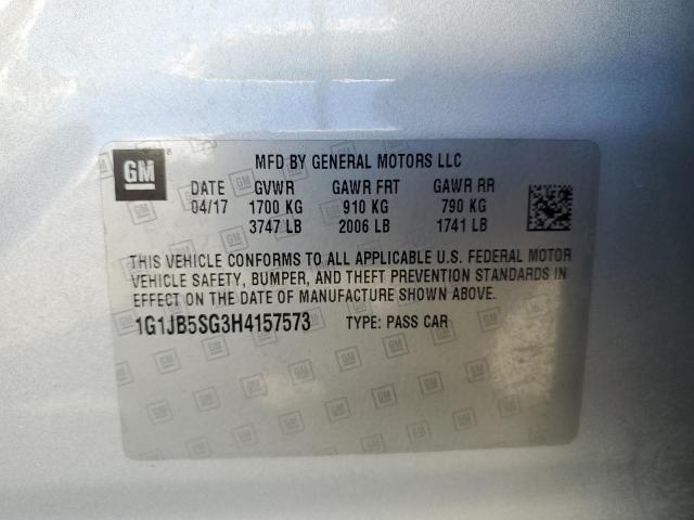 1G1JB5SG3H4157573 - 2017 CHEVROLET SONIC LS SILVER photo 13