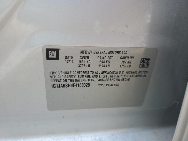 1G1JA5SH4F4160328 - 2015 CHEVROLET SONIC LS SILVER photo 12