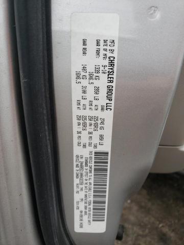 2A4RR5D10AR432358 - 2010 CHRYSLER TOWN & COU TOURING SILVER photo 12