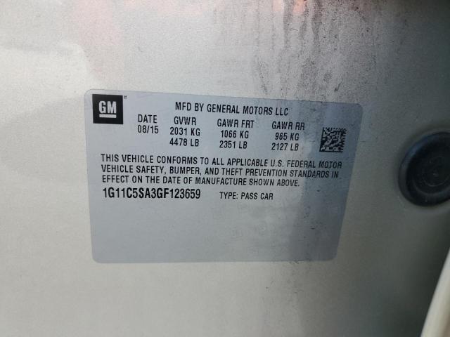 1G11C5SA3GF123659 - 2016 CHEVROLET MALIBU LIM LT 奶油色 照片 12