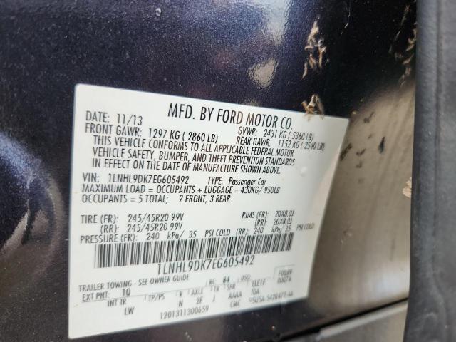 1LNHL9DK7EG605492 - 2014 LINCOLN MKS BLUE photo 12