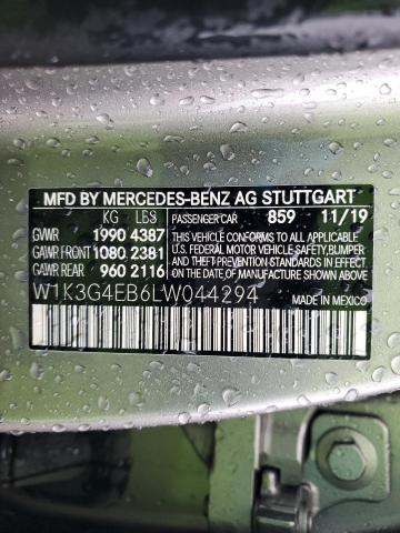 W1K3G4EB6LW044294 - 2020 MERCEDES-BENZ A 220 GRAY photo 12