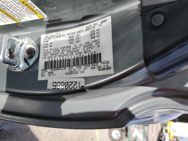 4A3AK24F49E041205 - 2009 MITSUBISHI ECLIPSE GS GRAY photo 12