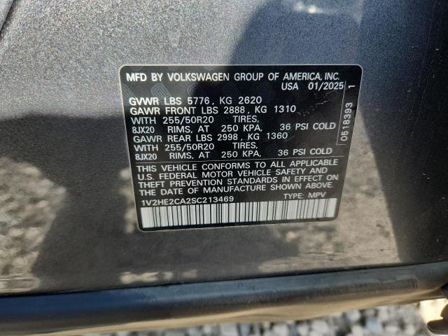 1V2HE2CA2SC213469 - 2025 VOLKSWAGEN ATLAS CROS SE Gris photo 14