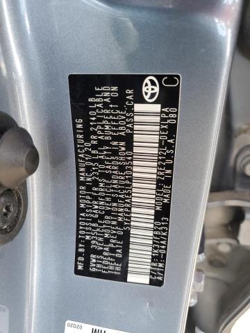 5YFEPRAE5LP103540 - 2020 TOYOTA COROLLA LE 蓝色 照片 12