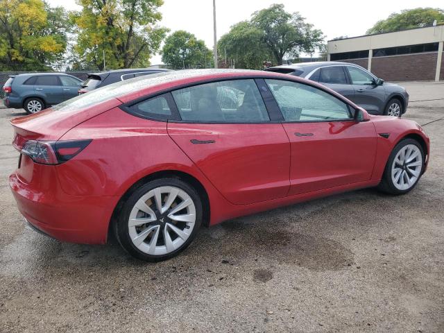 5YJ3E1EA7NF285603 - 2022 TESLA MODEL 3 Rouge photo 3