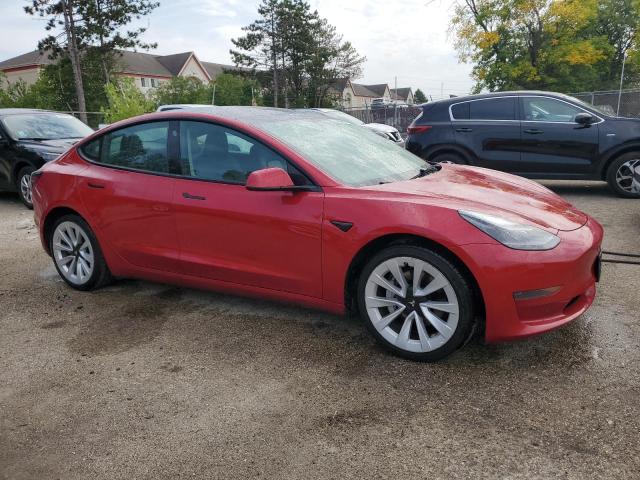 5YJ3E1EA7NF285603 - 2022 TESLA MODEL 3 Rouge photo 4