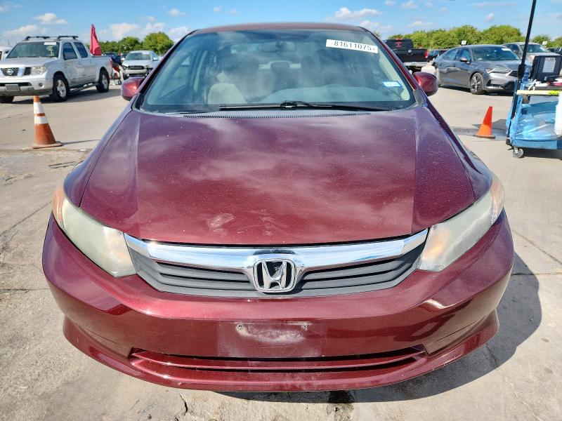 2HGFB2F53CH606848 - 2012 HONDA CIVIC LX 勃艮第红 照片 5