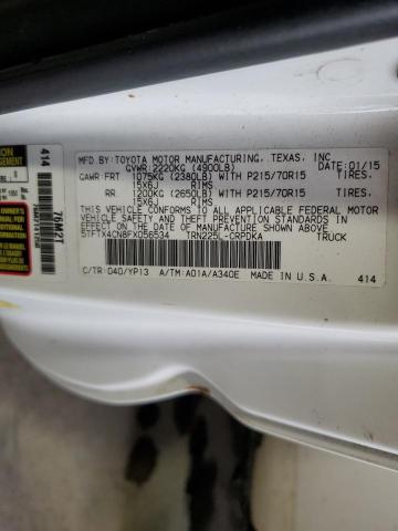 5TFTX4CN8FX056534 - 2015 TOYOTA TACOMA ACCESS CAB 白色 照片 12