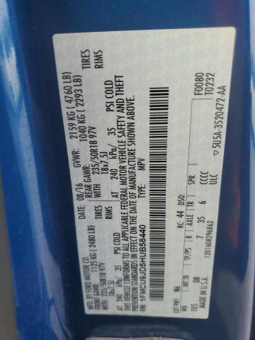 1FMCU9JD5HUB58440 - 2017 FORD ESCAPE TITANIUM Bleu photo 13