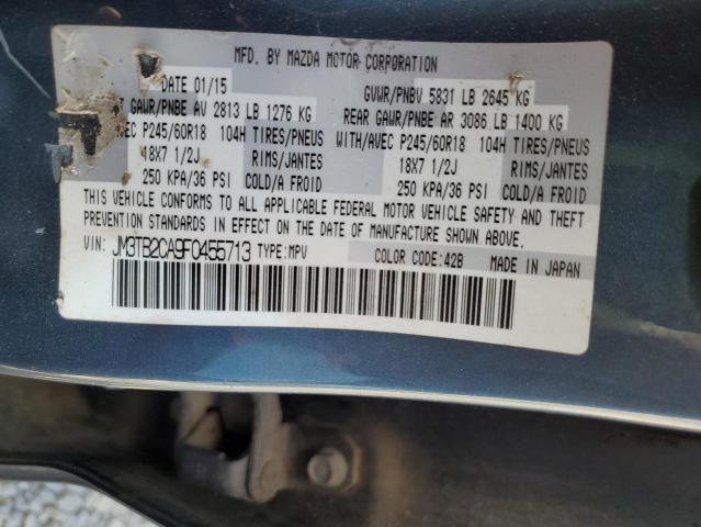 JM3TB2CA9F0455713 - 2015 MAZDA CX-9 TOURING TURQUOISE photo 13