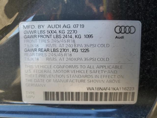 WA18NAF41KA116223 - 2019 AUDI A4 ALLROAD PREMIUM PLUS CHARCOAL photo 12