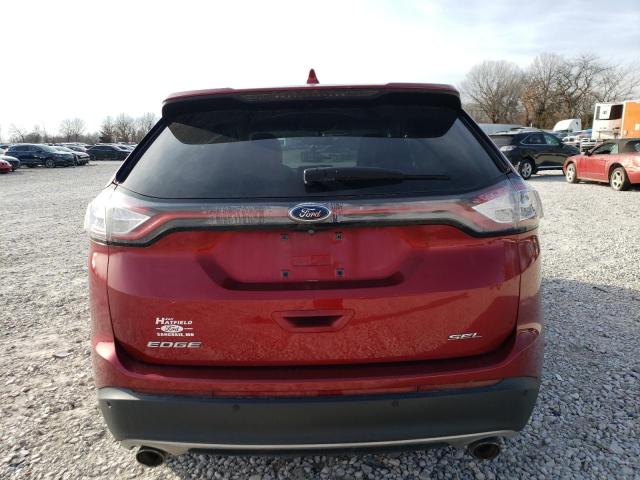 2FMTK3J82FBB03324 - 2015 FORD EDGE SEL MAROON photo 6