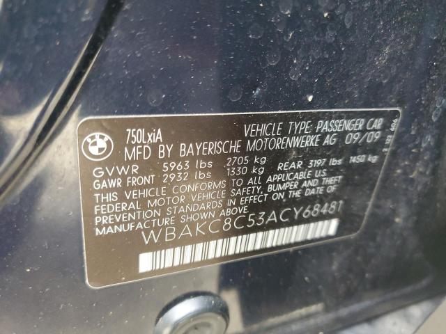 WBAKC8C53ACY68481 - 2010 BMW 750 LI XDRIVE BLACK photo 12