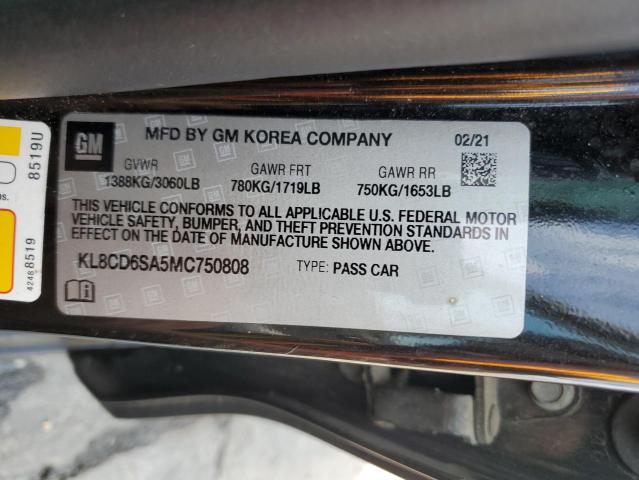 KL8CD6SA5MC750808 - 2021 CHEVROLET SPARK 1LT BLACK photo 13