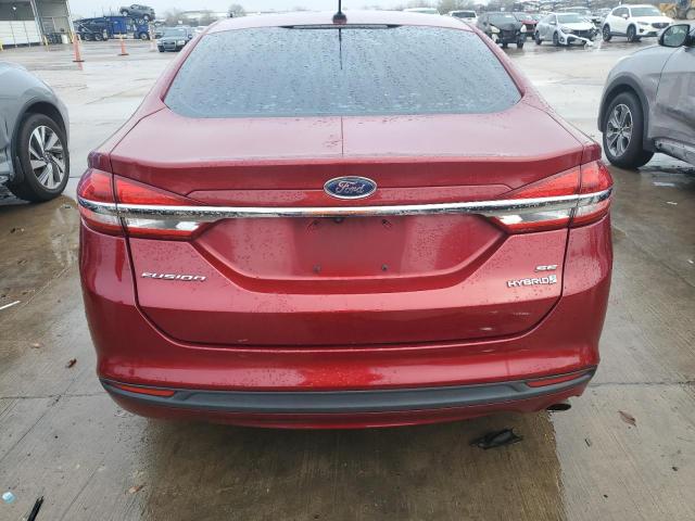 3FA6P0LU1JR152588 - 2018 FORD FUSION SE HYBRID BURGUNDY photo 6