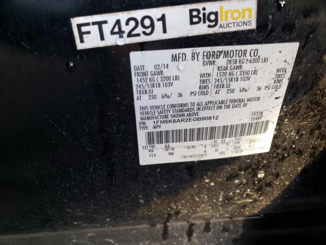 1FM5K8AR2EGB90812 - 2014 FORD EXPLORER POLICE INTERCEPTOR Schwarz Foto 12