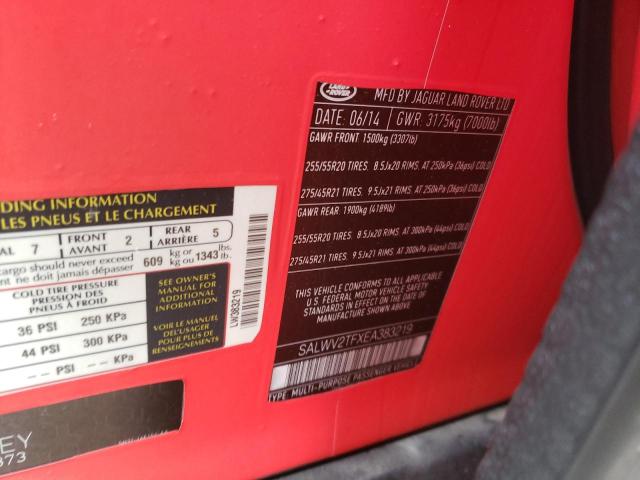 SALWV2TFXEA383219 - 2014 LAND ROVER RANGE ROVE AUTOBIOGRAPHY ORANGE photo 12