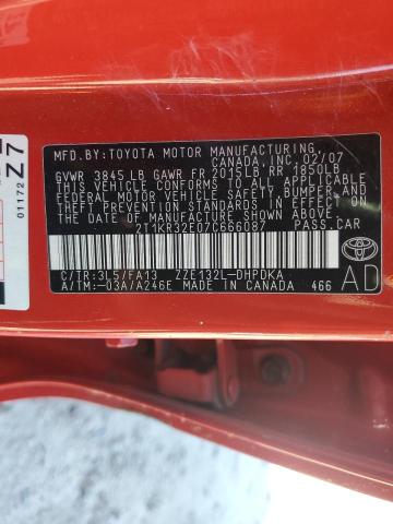2T1KR32E07C666087 - 2007 TOYOTA MATRIX XR RED photo 13