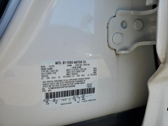 1FMSK8DH4PGC06209 - 2023 FORD EXPLORER XLT Weiß Foto 12